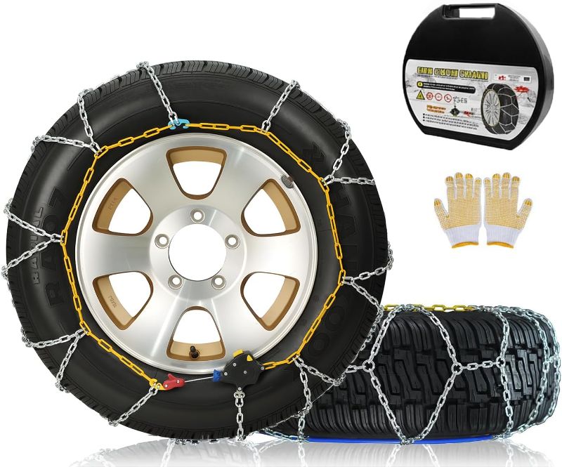 Photo 1 of Auto Snow Chains Tire Chains For Cars Suv Pickup Trucks - Tightening 1Min Quick Install Tire-Chains, Reusable Emergency Tire Chains for Snow & Ice Traction (HKN80)