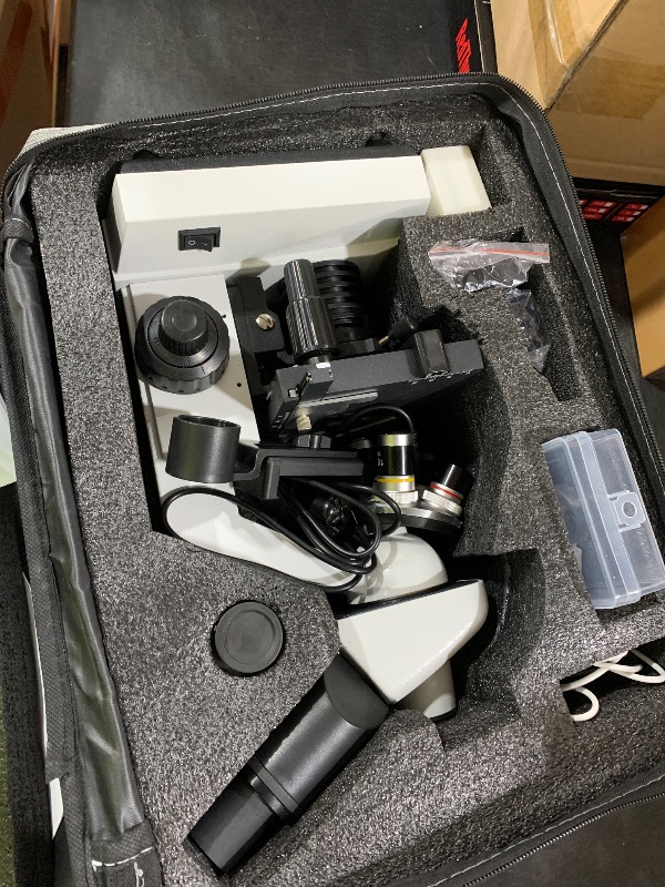 Photo 1 of Woehrsh Trinocular Microscope 40X-5000X Magnification Laboratory Grade with Dual Mechanical Stage and HD USB Camera Microscopes for Adults?Adult Trinocular Microscope with Electronic Eyepiece?