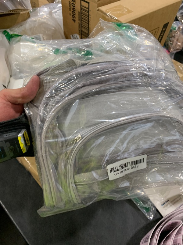 Photo 1 of KIMNERPU Clear Backpack, Heavy Duty PVC Transparent Backpack with Reinforced Straps, See Through Multiple Pockets Large Capacity Bookbag for Concert Sport Event Work Security Travel Festival (Grey)