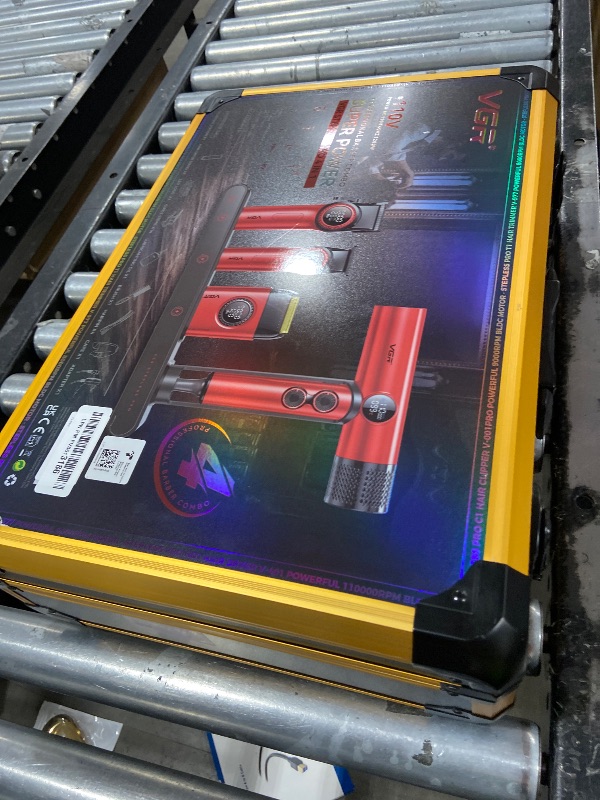 Photo 1 of VGR Professional Barber Combo 4 in 1 – Cordless Hair Clipper, Trimmer, Foil Shaver & Powerful Hair Dryer Set for Men, 9000 RPM Motor, Long Battery Life, All-in-One Grooming Kit (Red)