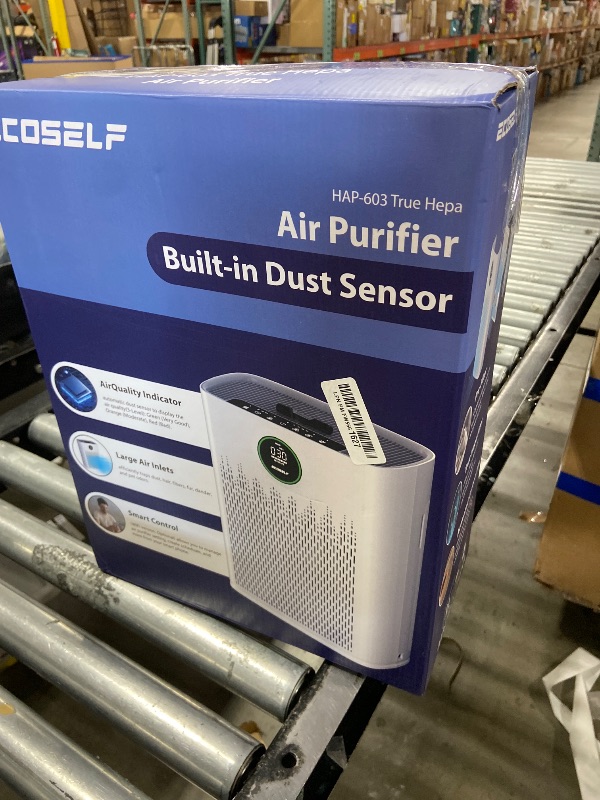 Photo 1 of Air Purifiers for Home Large Room, Cover Up to 2400 Ft² with True HEPA Filter, Smart Mode, PM2.5 Air Quality Display, 22dB Sleep Mode, Aromatherapy with 2X-Purification & 360°Air Outlet, HAP603
