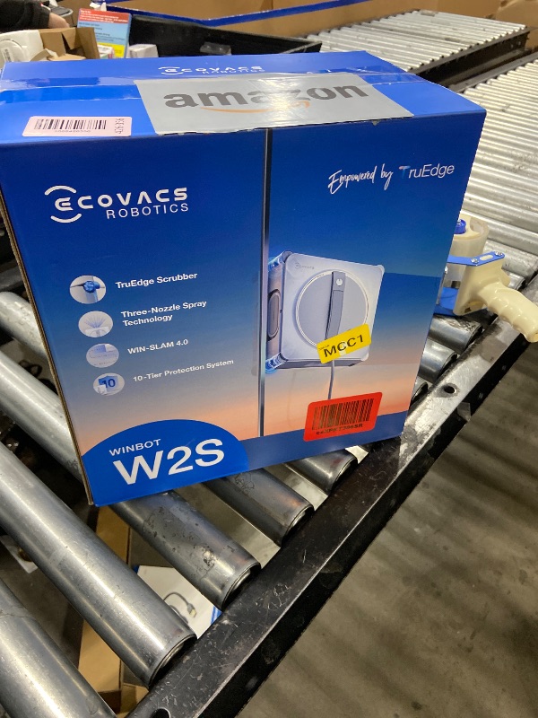 Photo 1 of ECOVACS WINBOT W2S Window Cleaning Robot, Intelligent Edge-to-Edge Cleaning with TruEdge Scrubbers, 3 Water Nozzles, 10-Level Safety System, Win-SLAM 4.0 Route Planning, Even Climbing System