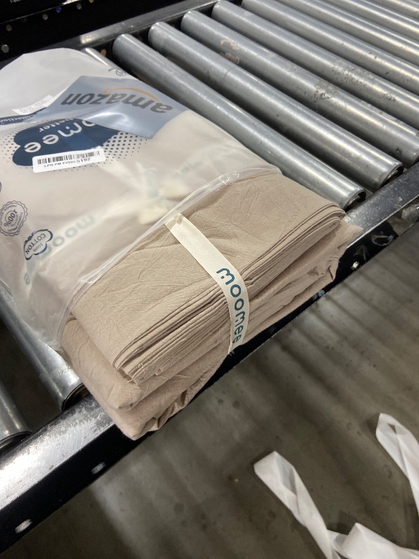 Photo 1 of MooMee Bedding Duvet Cover Set 100% Washed Cotton Linen Like Textured Breathable Durable Soft Comfy (Heathered Tannish Linen Grey, King 104"x90")