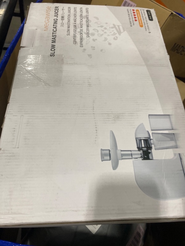 Photo 1 of MegaWise Cold Press Slow Masticating Juicer – Quiet Cold Press Technology, Dual-Speed Modes, High-Yield Fruit & Vegetable Extractor, Quick-Clean Parts, White