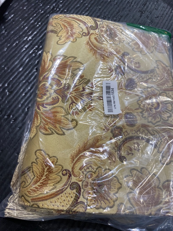 Photo 1 of NYSMXF Luxury Velvet Gold Table Runner 90 Inches Long with Vintage Damask Jacquard Design for Dining Room,Living Room,Home Decor,Elegant Beaded Tapestry,Lining (Gold, 13×90 inch)