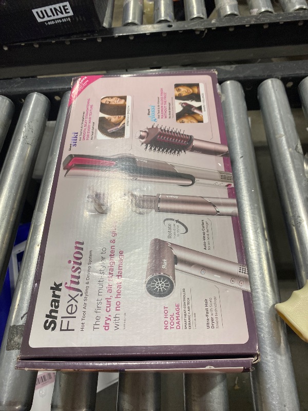 Photo 1 of Shark FlexFusion Hair Straightener & Powerful Hair Dryer with Fusion Hair Brush, Ceramic Air Styler with Auto-Wrap Curlers & Concentrator, Ceramic Plates, Cosmic Blush HD641S