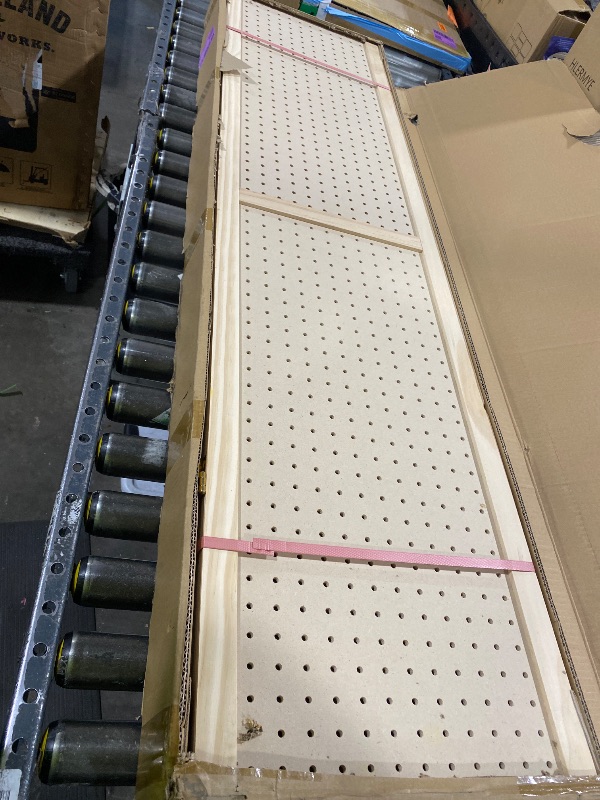 Photo 1 of SSWBasics 5 Foot 4-Panel Folding Pegboard Stand for Crafting - Versatile Pegboard Display and Room Divider - Paint-Ready Surface for Customization - Perfect for Trade Shows, Flea Markets, and Home