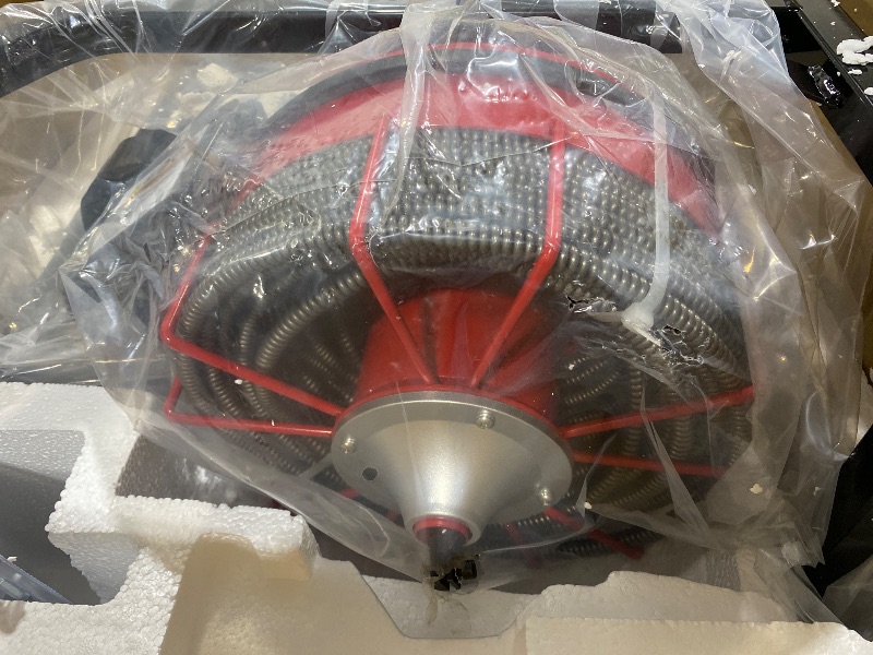 Photo 1 of VEVOR Drain Cleaner Machine 75 FT x 1/2 Inch, Sewer Snake Auger Manual Feed with 4 Cutters & Air-activated Foot Switch for 2" to 6" Pipes