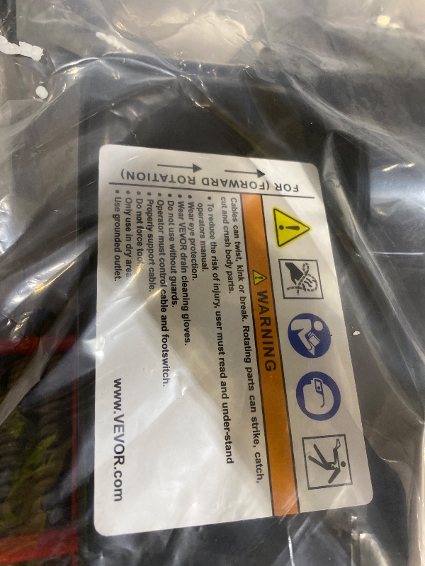 Photo 1 of VEVOR Drain Cleaner Machine 75 FT x 1/2 Inch, Sewer Snake Auger Manual Feed with 4 Cutters & Air-activated Foot Switch for 2" to 6" Pipes