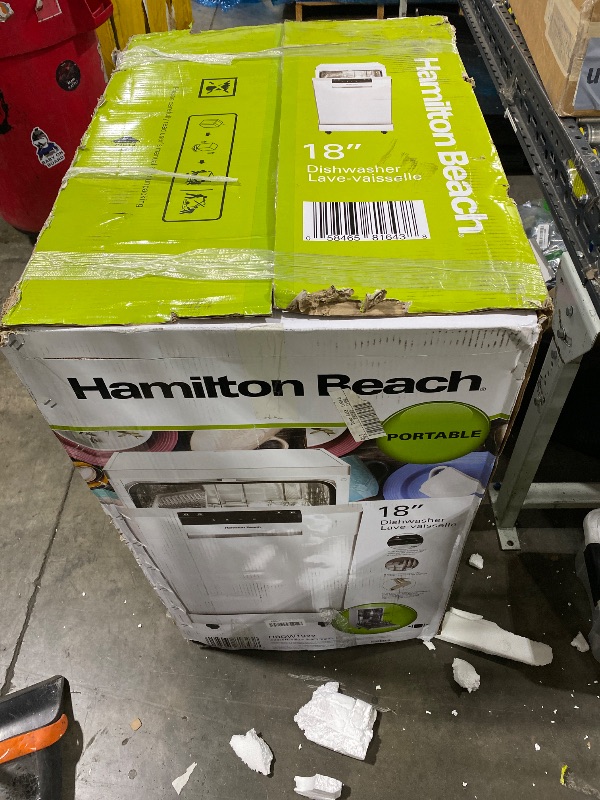 Photo 1 of HAMILTON BEACH Portable Dishwasher with Wheels, 19in Wide, 8 Place Settings Capacity, White