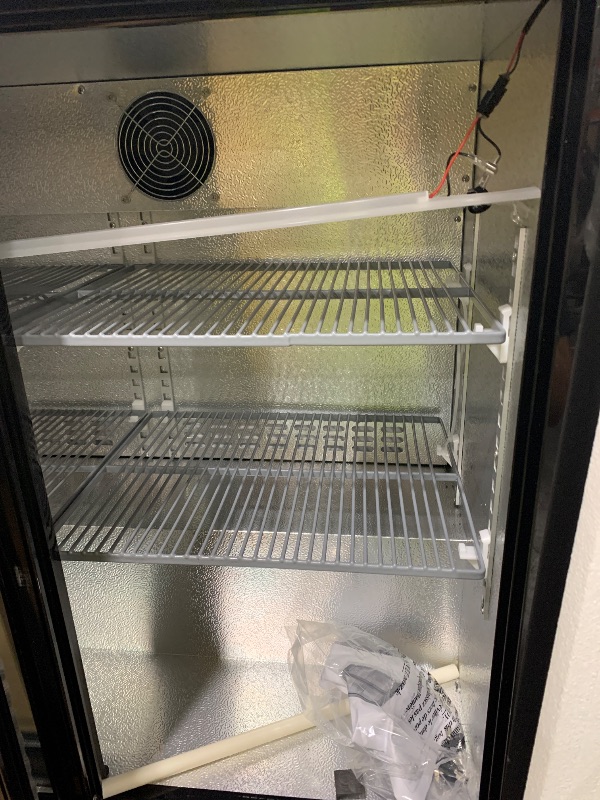 Photo 1 of BINGERMA Back Bar Cooler with 3 Sliding Glass Doors 10.5 Cu.ft. ETL Commercial Beverage Refrigerator Black Drink Fridges for Beer, Wine,Soda, Drinks