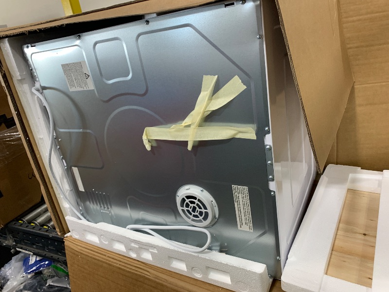 Photo 1 of MAJOR DAMAGE------------------SELLING FOR PARTS ONLY--------------------------BLACK+DECKER BCED37 Compact Dryer for Standard Wall Outlet, Small, 4 Modes, Load Volume 13.2 lbs., White