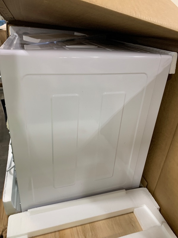 Photo 1 of MAJOR DAMAGE------------------SELLING FOR PARTS ONLY--------------------------BLACK+DECKER BCED37 Compact Dryer for Standard Wall Outlet, Small, 4 Modes, Load Volume 13.2 lbs., White