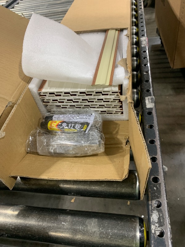 Photo 1 of Art3d Slat Wall Panels, WPC Soundproof 3D Wall Paneling for Interior Wall Decor, TV Background, 8-Pack 96 x 6 in. Teak