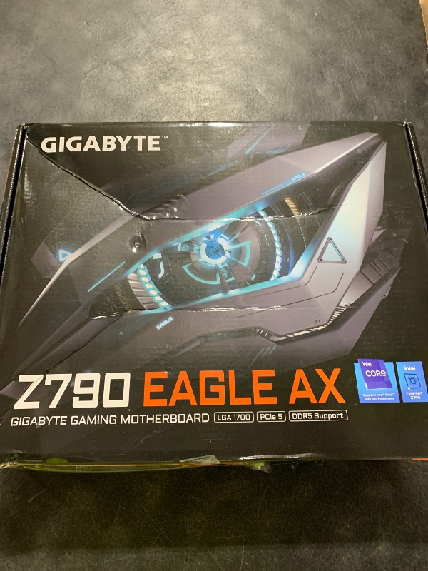 Photo 1 of GIGABYTE Z790 Eagle AX LGA 1700 ATX Motherboard, Support Intel Core 14th/13th/12th Gen, DDR5, 12+1+1 Power Phase, 3X M.2, PCIe 5.0, USB-C 3.2, WIFI6E, 2.5GbE, Q-Flash, EZ-Latch, RGB Fusion