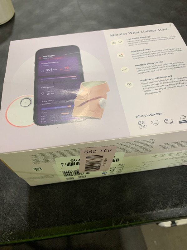 Photo 1 of Owlet Dream Sock - FDA-Cleared Smart Baby Monitor - Track Live Pulse (Heart) Rate, Oxygen in Infants - Receive Notifications - Dusty Rose