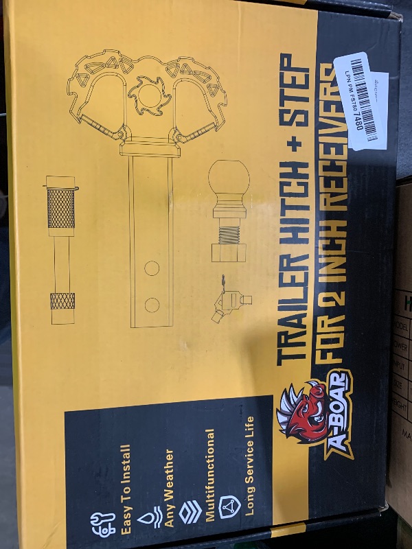 Photo 1 of A-BOAR Hitch Step for 2" Receivers,Trailer Hitch with 2-Inch Ball Hitch and Trailer Hitch Pin, Drop Forged Steel Truck Hitch Step, 14 Ton (30000 Lbs) Maximum Break Strength Tow Hitch Receiver, Orange