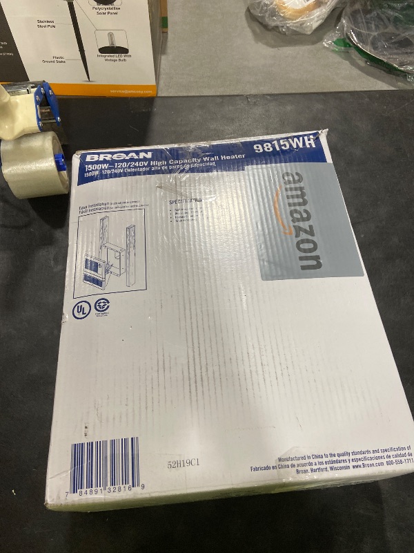 Photo 1 of Broan-NuTone 9815WH High Capacity Wall Heater with Built-In Adjustable Thermostat, 1500W, 120/240V, White