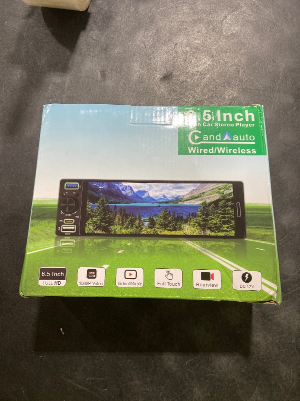 Photo 1 of Single Din Radio Car Stereo with Apple CarPlay & Android Auto, 6.5” InCell Touchscreen Car Radio with 1080P Backup Camera, Mirror Link, Bluetooth 6.0, GPS, AM&FM, USB & Type-C Fast Charging, EQ, SWC