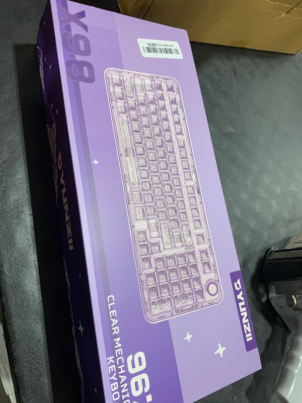 Photo 1 of YUNZII X98 QMK/VIA Wireless Mechanical Gaming Keyboard with Knob,Tri-Mode BT5.0/USB-C/2.4GHz Hot Swappable Keyboard,Pre-lubed Switches Gasket Mount RGB Backlit for Wins/Mac (Purple, Crystal Switch)
