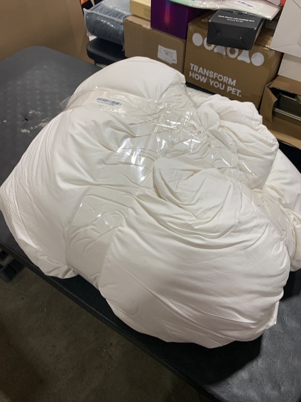 Photo 1 of APSMILE Oversized King Luxury Organic Cotton All Season Down Feather Fibers Comforter, High Fill-Power Medium Warmth Duvet Insert (120x98, Ivory White)