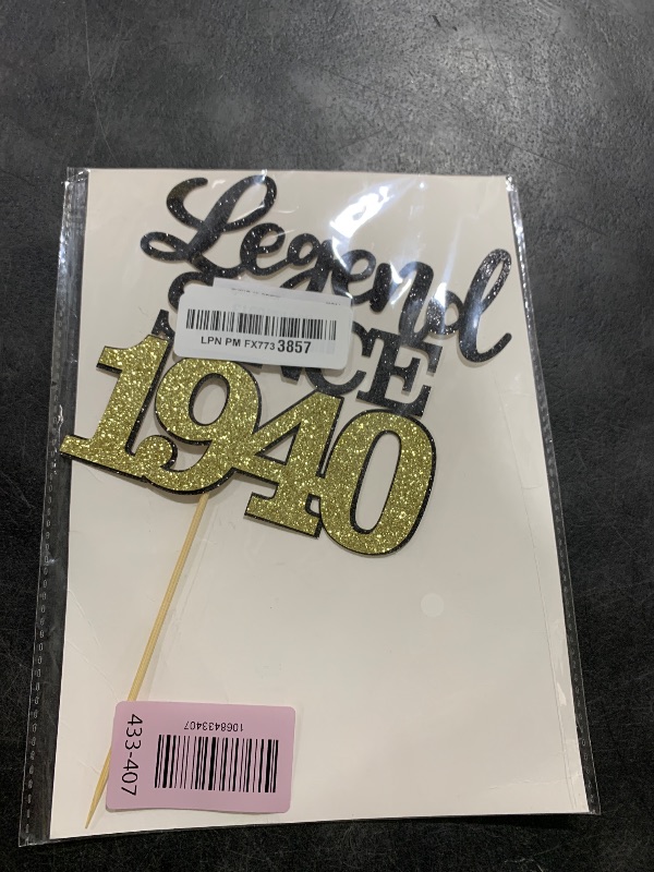 Photo 1 of 1 Pack Legend Since 1940 Cake Topper Glitter 85th Birthday Cake Pick Cheers to 85 Years Happy 85th Cake Decoration for Birthday Anniversary Wedding Party Decorations Supplies Black Gold