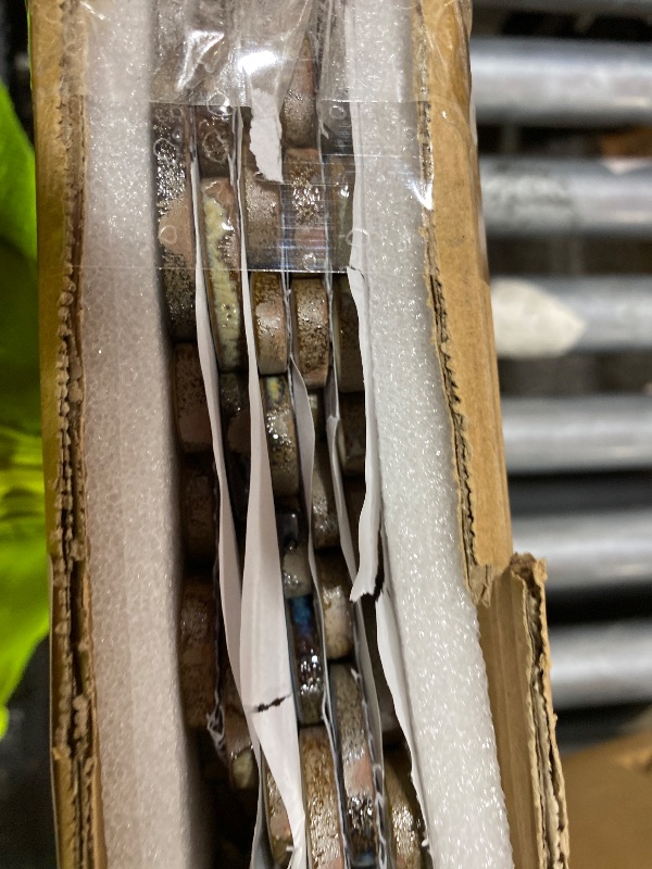 Photo 1 of Elephantile Pebble Tile for Shower Floor Brown Blue Pebbles Mosaic Tiles for Bathroom Floor [Set of 5 Sheets]