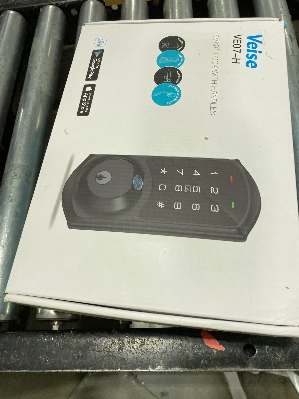 Photo 1 of Veise VE07-H Fingerprint Smart Locks for Front Door with Handle Set, App Control, Keyless Entry Keypad Deadbolt, Digital Electronic Touchscreen, Easy Install, Auto Lock, Matte Black