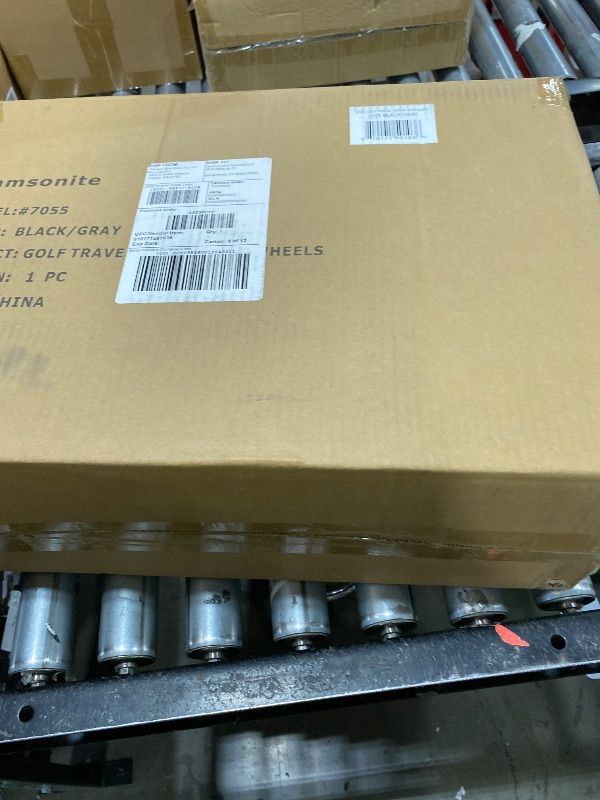 Photo 1 of Samsonite Soft-Sided Golf Travel Bag with Wheels, Heavy-Duty 600D Polyester, Additional Top Padding, Shoe/Accessory Pocket, Foldable Gray