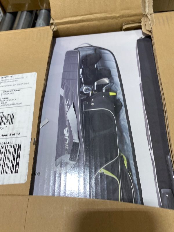 Photo 1 of Samsonite Soft-Sided Golf Travel Bag with Wheels, Heavy-Duty 600D Polyester, Additional Top Padding, Shoe/Accessory Pocket, Foldable Gray