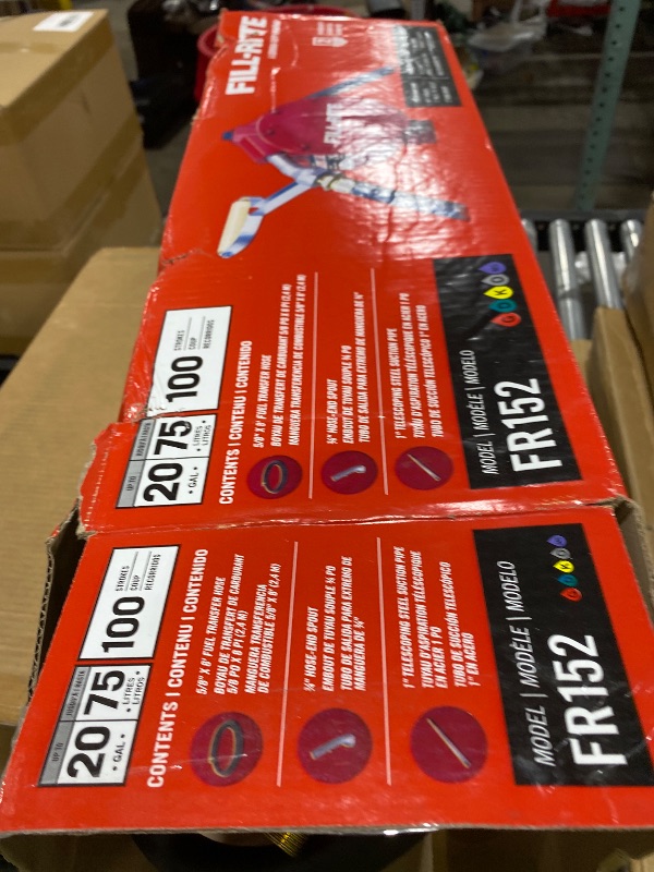 Photo 1 of Fill-Rite FR152 Piston Hand Pump with Hose & Nozzle Spout, Red