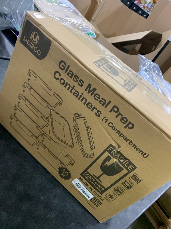 Photo 1 of [8-Pack,30 oz]Glass Meal Prep Containers,Glass Food Storage Containers,Airtight lunch Containers with Lids, Microwave, Oven, Freezer and Dishwasher