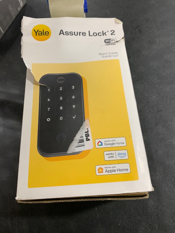 Photo 1 of Yale Security Assure Lock 2 Deadbolt, Black Suede Keyed Smart Entry Door Lock with Wi-Fi Connected Keypad for Code Entry and Remote Access, YRD410-WF1-BSP