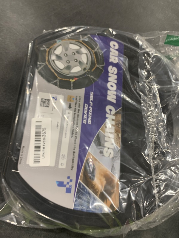 Photo 1 of Snow-Chains Auto Fixing 1 Min Quick Fit Easy Installation Tire-Chains, Portable Reusable Universal Emergency Tire Traction Chain for Passenger Car, Pickup Trucks and SUV - Set of 2 (HKN-110)