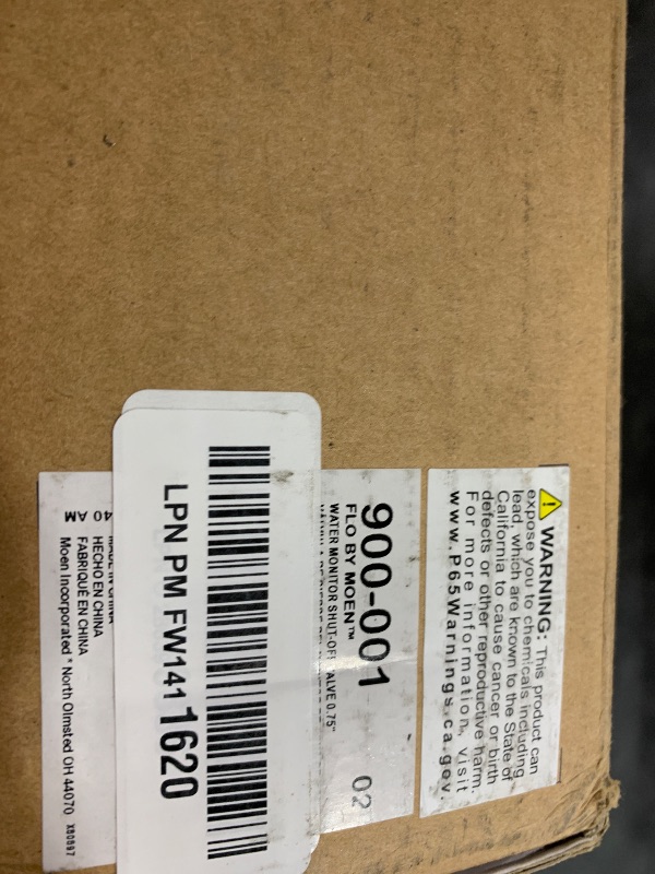 Photo 1 of Moen Flo Smart Water Monitor and Automatic Shutoff Sensor, Wi-Fi Connected Water Leak Detector for 1-Inch Diameter Pipe, 900-006