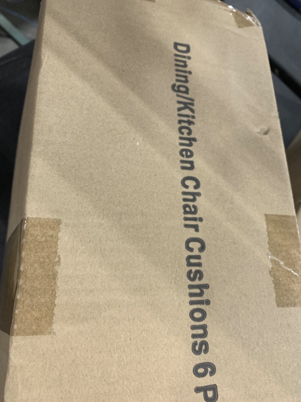 Photo 1 of downluxe Chair Cushions for Dining Chairs, Memory Foam Linen Kitchen Chair Pads with Ties, Waterproof, Stain-Resistant and Washable Cover, 17" x 16" x 2.5", Black, 6 Pack