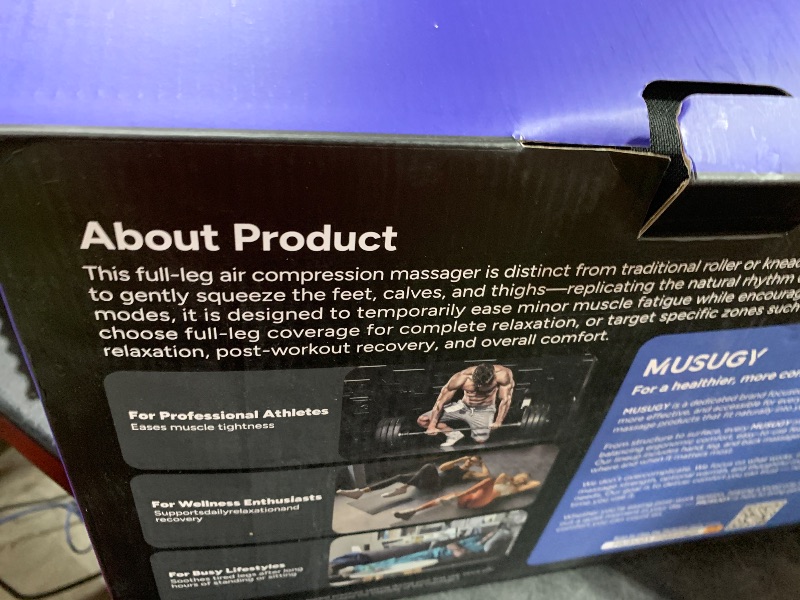 Photo 1 of Musugy Sequential Air Compression Recovery System : Professional Full Leg Compression Boots for Circulation & Fast Recovery, Leg Recovery Boots for Muscle Relaxation - for Athletes, Runners, Gym