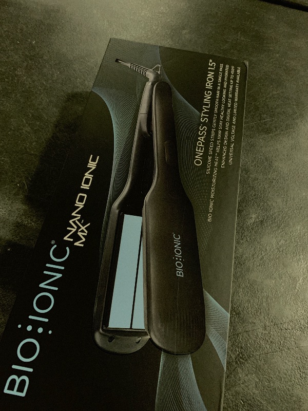 Photo 1 of BIO IONIC Onepass Styling Iron, 1.5 inch, Black