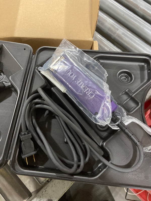 Photo 1 of Andis 24820 EasyClip Professional-Animal 7-Piece Detachable Ceramic Blade Clipper Kit, Frustration Free Packaging, Purple
