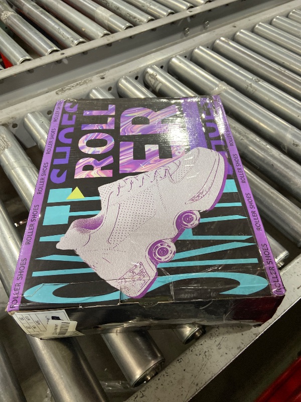 Photo 1 of Roller Skate Shoes for Women Four Rounds Children's Roller Skates Shoes That Turn into Rollerskates Sneakers Outdoor Light Shoes with Wheels for Girls/Boys (Black NO Light, US 8.5)