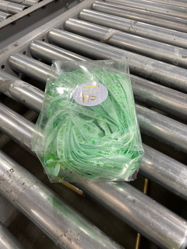 Photo 1 of 36 Pieces It's a Boy Baby Shower Pacifiers Necklace Acrylic Baby Party Favors Charm Pacifiers Necklace Baby Shower Party Decorations Table Scatter (Green)