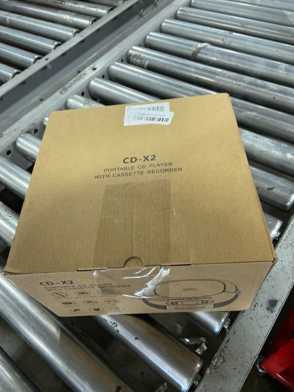 Photo 1 of  CD Player & Cassette Tape Player with Case, Bluetooth Boombox, AM/FM Radio, Stereo Sound, Remote, CD and Cassette Combo, Tape Recording, USB Drive, AUX, AC/DC Powered