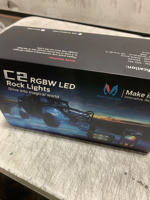 Photo 1 of MICTUNING C2 Curved RGBW LED Rock Lights - 10 Pods Underglow Multicolor Neon Light with Wiring Switch Kit, Microphone Sync with APP Control