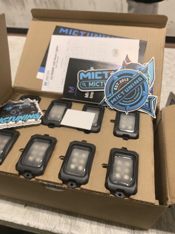 Photo 1 of MICTUNING C2 Curved RGBW LED Rock Lights - 10 Pods Underglow Multicolor Neon Light with Wiring Switch Kit, Microphone Sync with APP Control