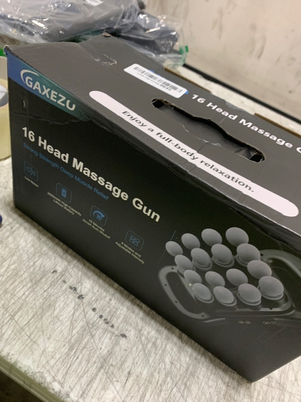 Photo 1 of GAXEZO 16 Head Massage Gun Set, Deep Tissue Percussion Massager, 2600mAh Electric Massage Tools with 9 Styles & Levels, Black