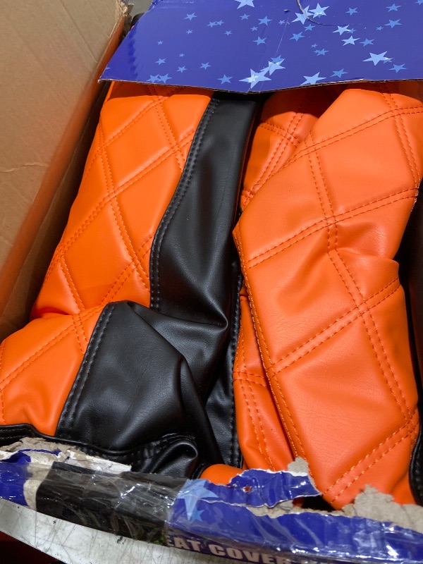 Photo 1 of NOKINS 4PCS Golf Cart ET Diamond Seat Covers Kit,Front and Rear Seat Covers for EZGO TXT 1994-2013 Original Regular Seat Cushion, No Stapler, Golf Cart Vinyl Replacement Seat Cover,Brown and Black