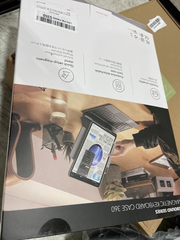 Photo 1 of [Upgraded] ESR iPad Pro 13 Inch Case with Keyboard (M5/M4, 2025/2024), iPad Pro 13 Keyboard Case with Magnetic Stand, Portrait/Raised Modes for iPad Pro 13, Removable, Rebound 360 Series,White