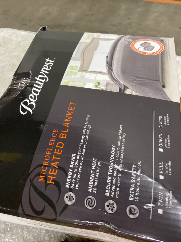 Photo 1 of Beautyrest Electric Blanket Luxurious Micro Fleece Ultra Soft Ribbed Textured, Cozy and Snuggly Cover for Cold Weather, Fast Heating, Auto Shut Off, 20 Level Heat Setting Controller, King, Ivory