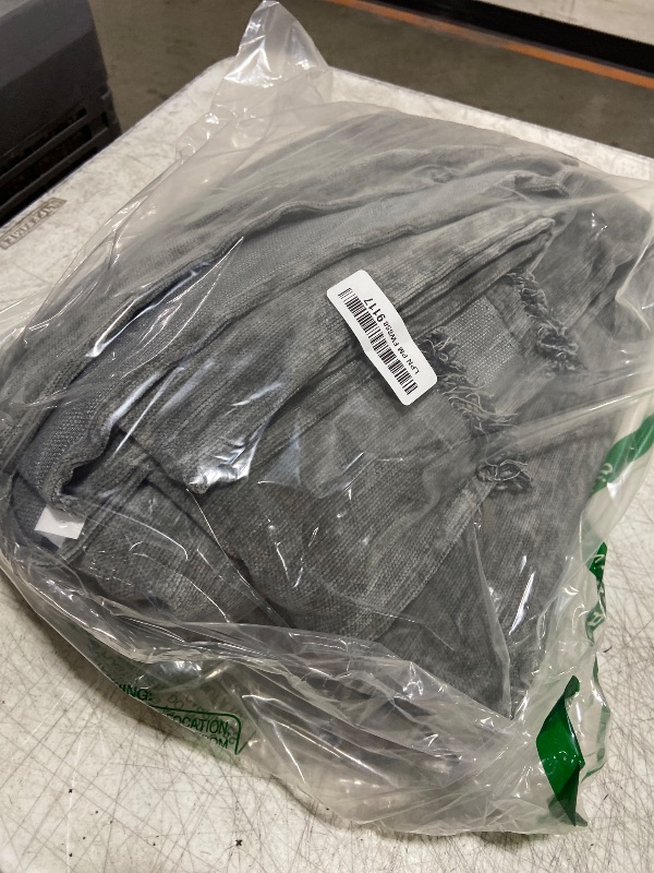 Photo 1 of MYSKY HOME Boho Couch Cover Charcoal Gray Sofa Covers with Tassel Farmhouse Sofa Slipcover Simple Couch Protector for Dogs Chenille Sectional Couch Covers L Shaped Couch Cushion Covers, 91"x 134"