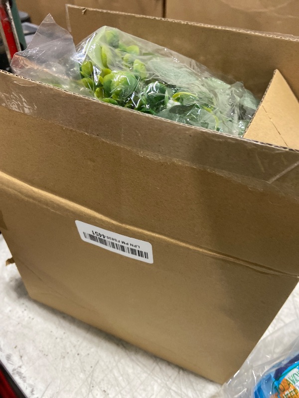 Photo 1 of 4Pcs Eucalyptus Garland with Lights, Greenery Garland, Green Garland with Flowers, 5.9FT Artificial Faux Eucalyptus Leaves Vines for Table Mantle Home Wedding Party Indoor Outdoor Decor